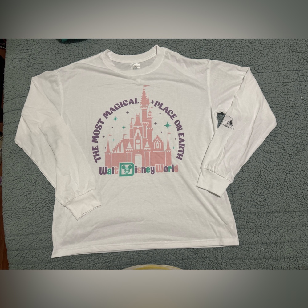 Disney White Woman Long-Sleeve 'The Most Magical Place on Earth' Graphic Tee